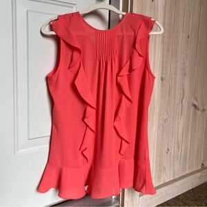 BANANA REPUBLIC Coral Ruffled Blouse NWOT